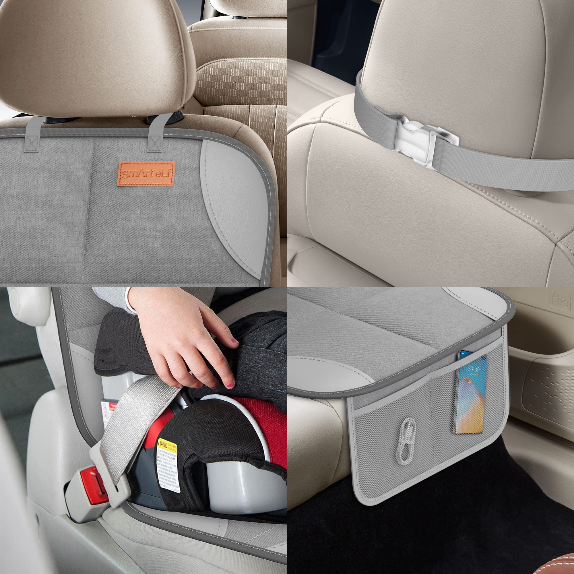 SMART ELF Car Seat Protector easy-clean surface wiped with a damp cloth