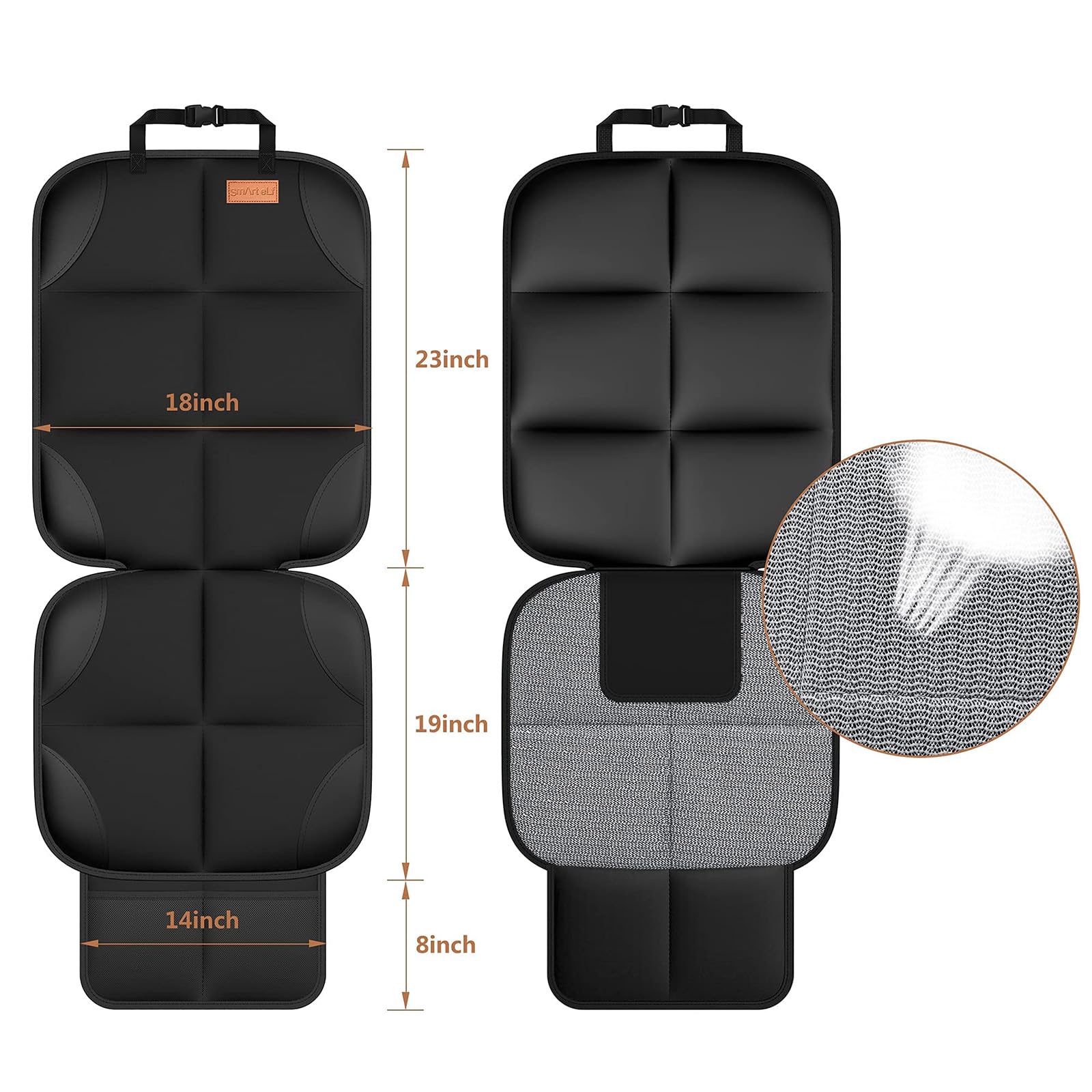 SMART ELF easy-install design simplifies securing the protector on any car seat