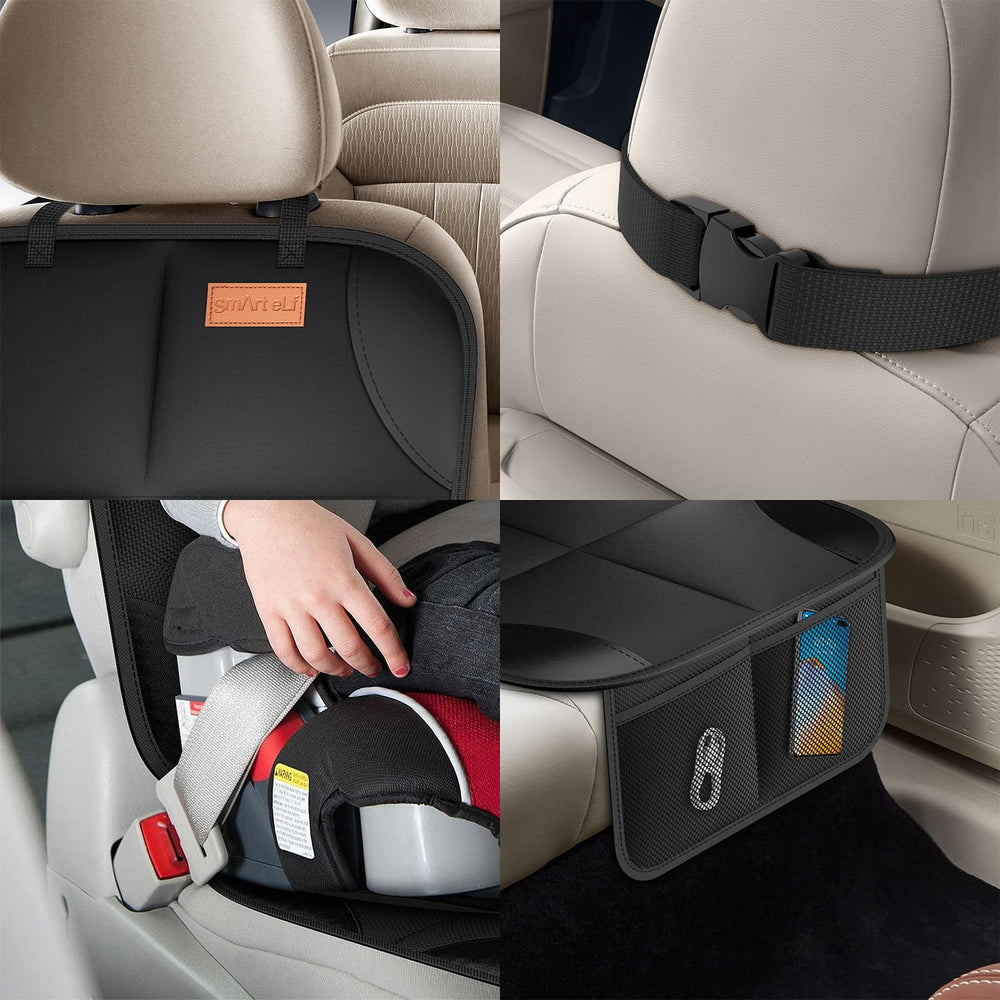 SMART ELF car seat protector mesh pockets for toys and snacks storage