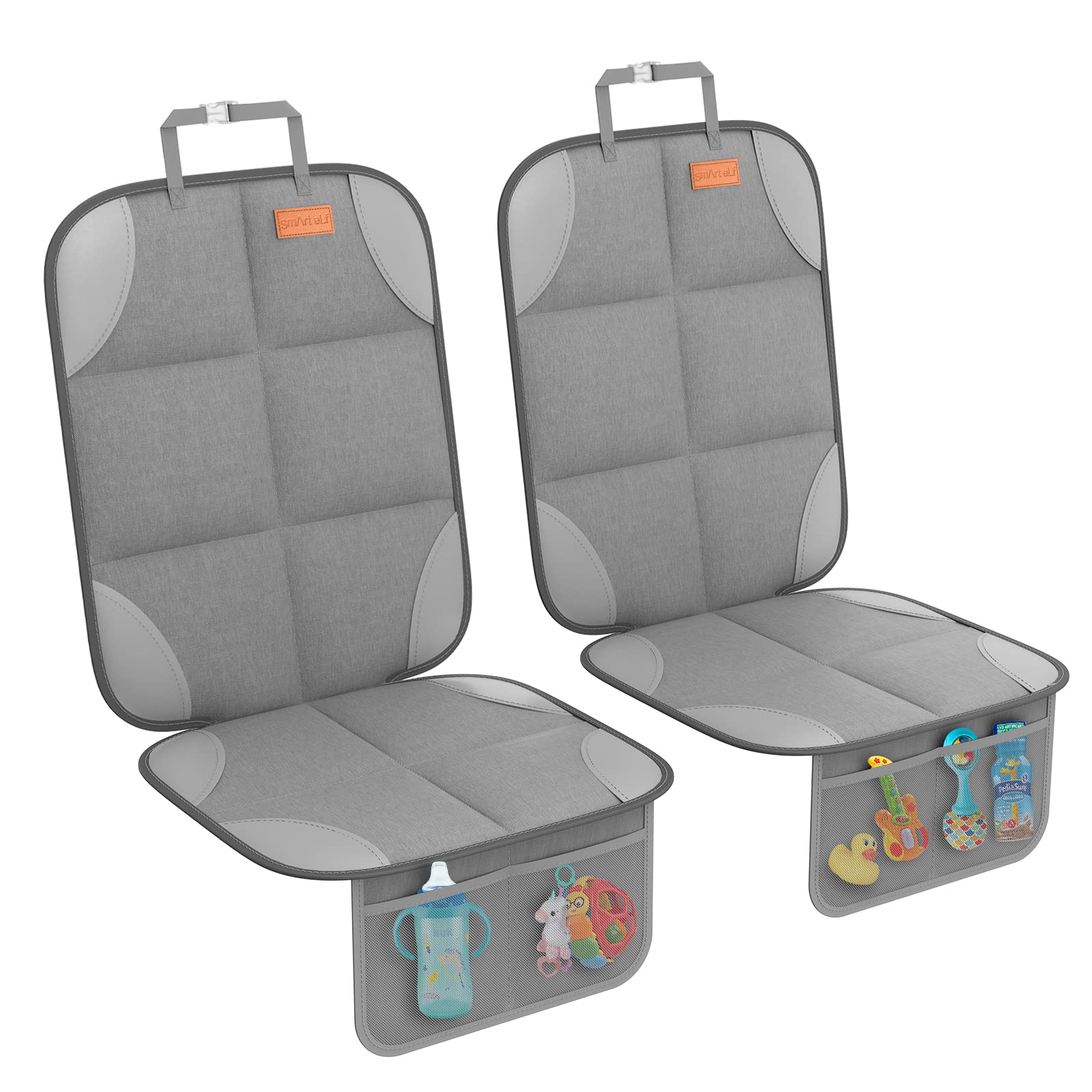 SMART ELF Car Seat Protector side mesh pockets store toys and snacks