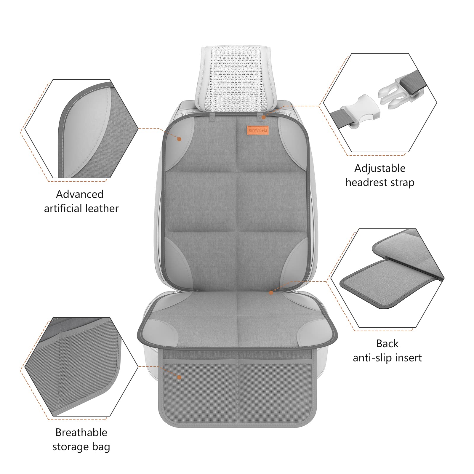 SMART ELF Car Seat Protector spill-resistant surface ideal for busy trips