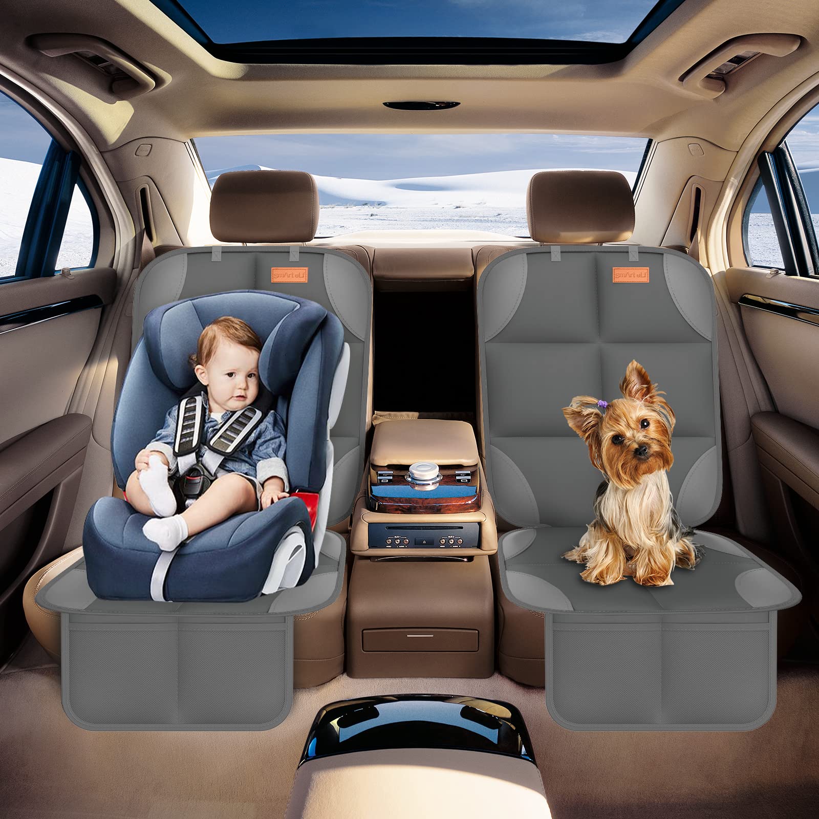 SMART ELF dark-gray-car-seat-protector blends with interiors while protecting seats.