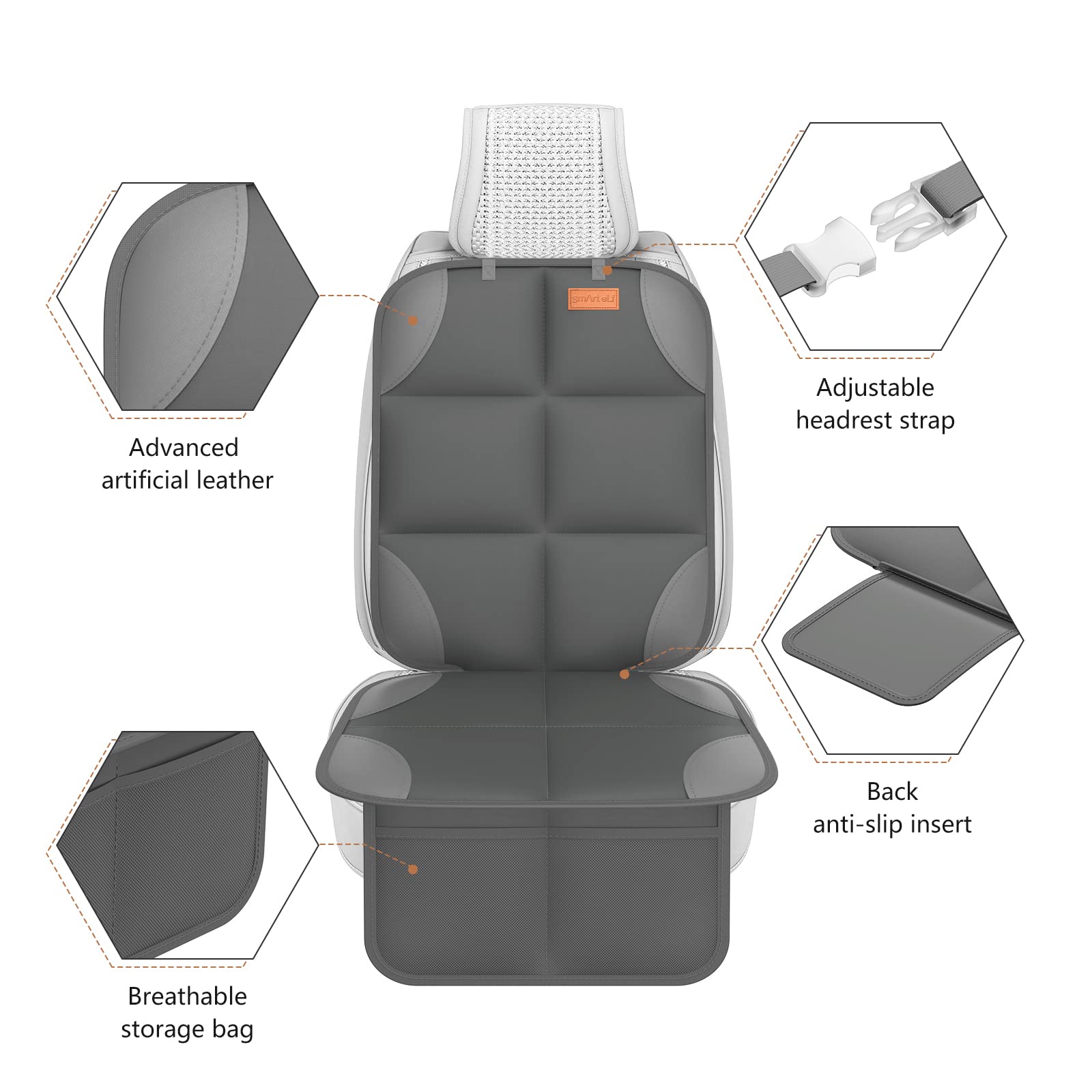 SMART ELF front-and-rear-seat-protector provides versatile protection for all seating positions.