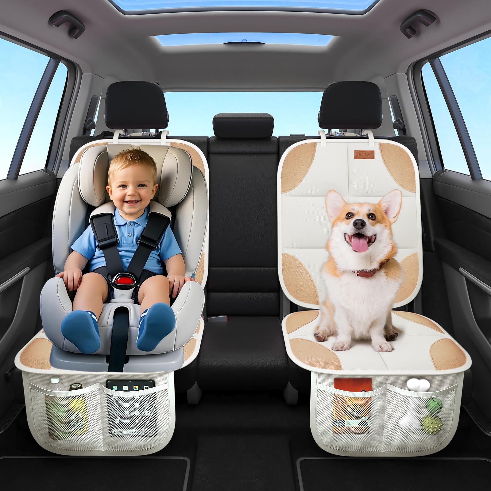 SMART ELF mesh pockets for toys and snacks storage.
