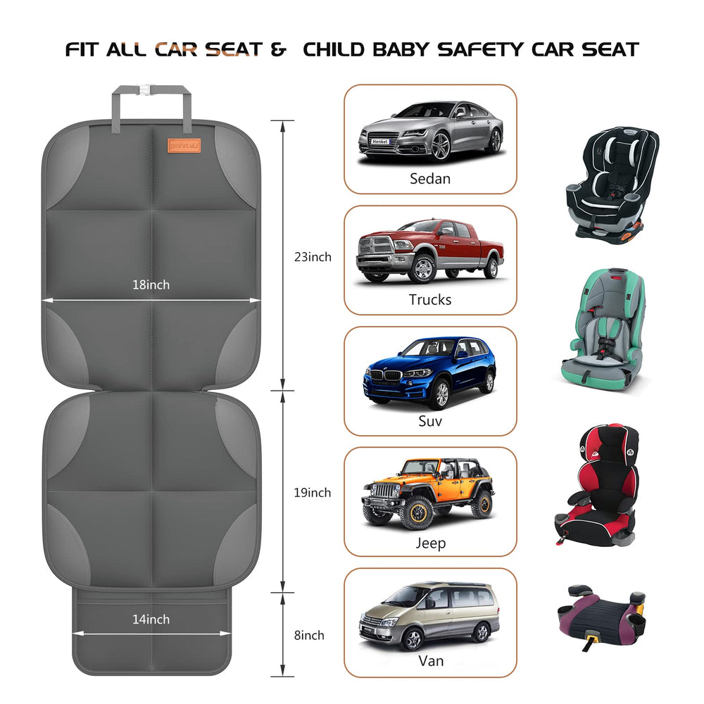 SMART ELF non-slip-backing car seat protector keeps seats stable during travel.