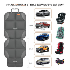 SMART ELF non-slip-backing car seat protector keeps seats stable during travel.