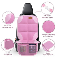 SMART ELF pink car seat protector anti-slip bottom detail for stability in any seat.