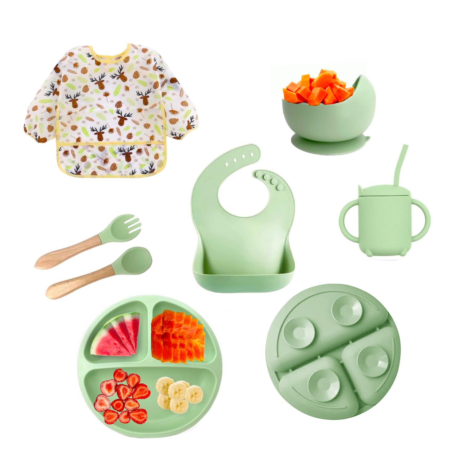 SMART MOMMY 2025 silicone spoon with ergonomic grip for easy self-feeding.