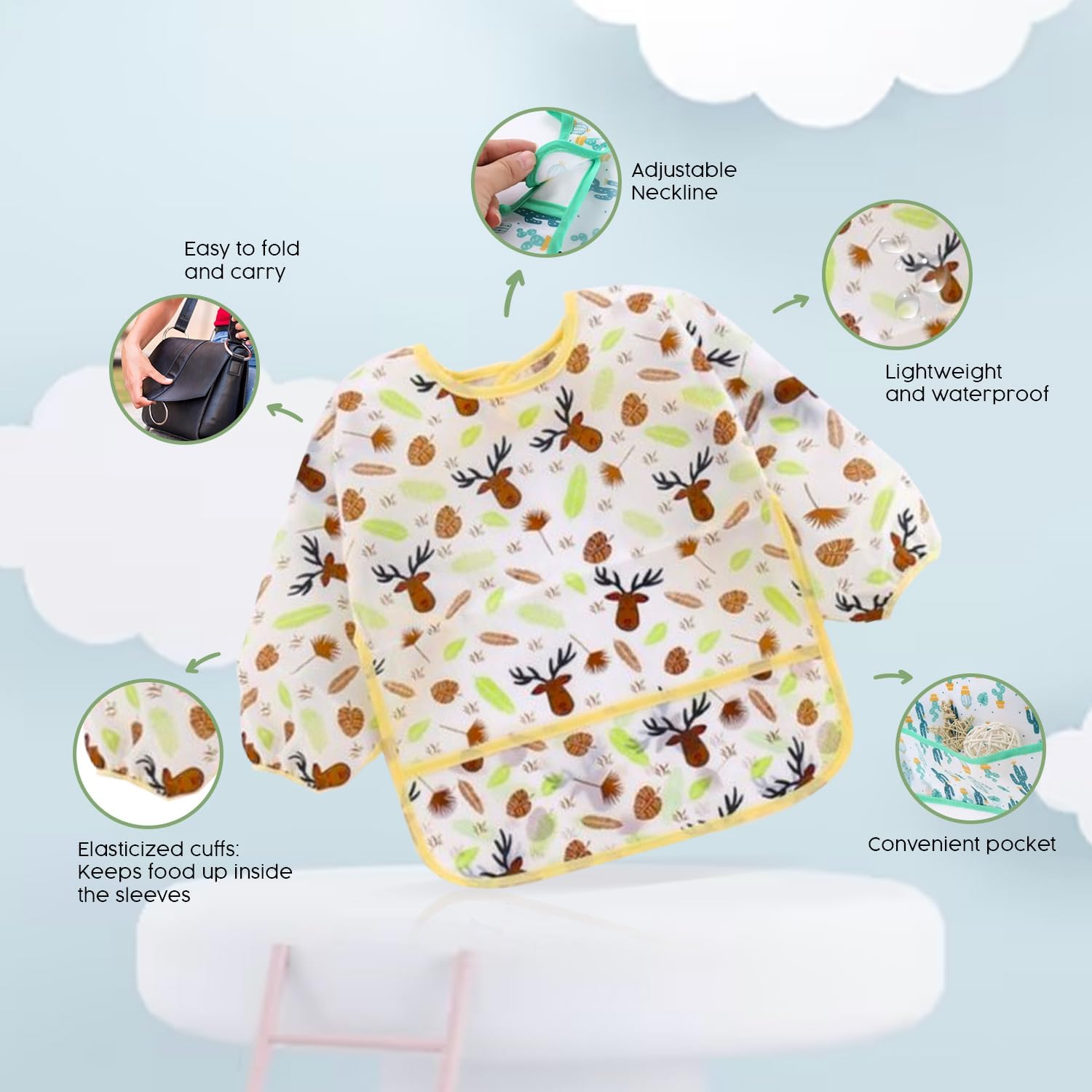 SMART MOMMY 2025 travel bib ideal for mess-free meals away from home.