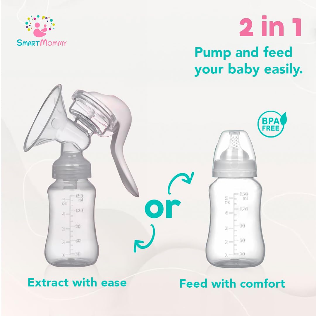 SMART MOMMY anti-backflow system—protects milk hygiene during manual pumping.