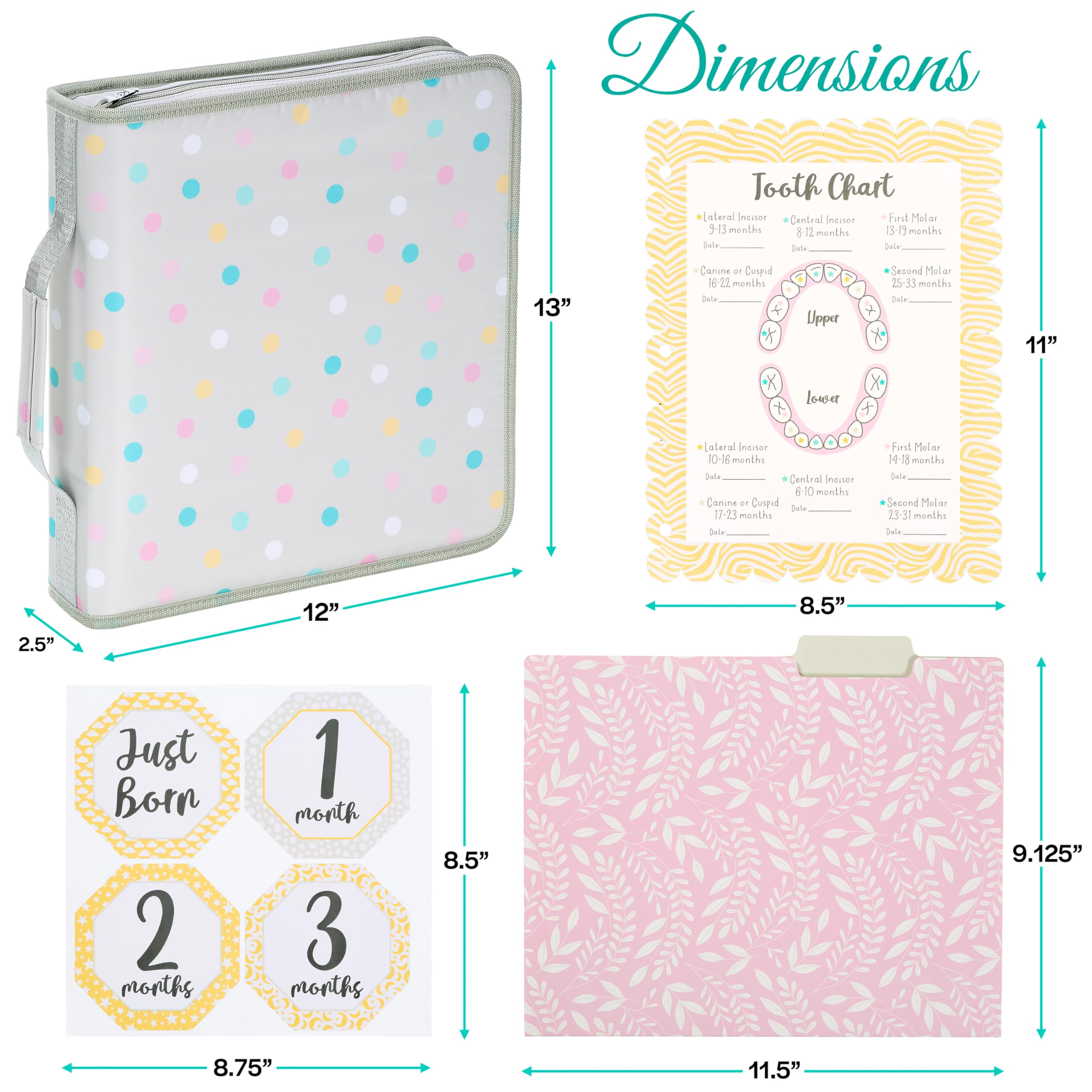 Smart Start Binders inside pockets for easy access to documents and keepsakes during busy days.