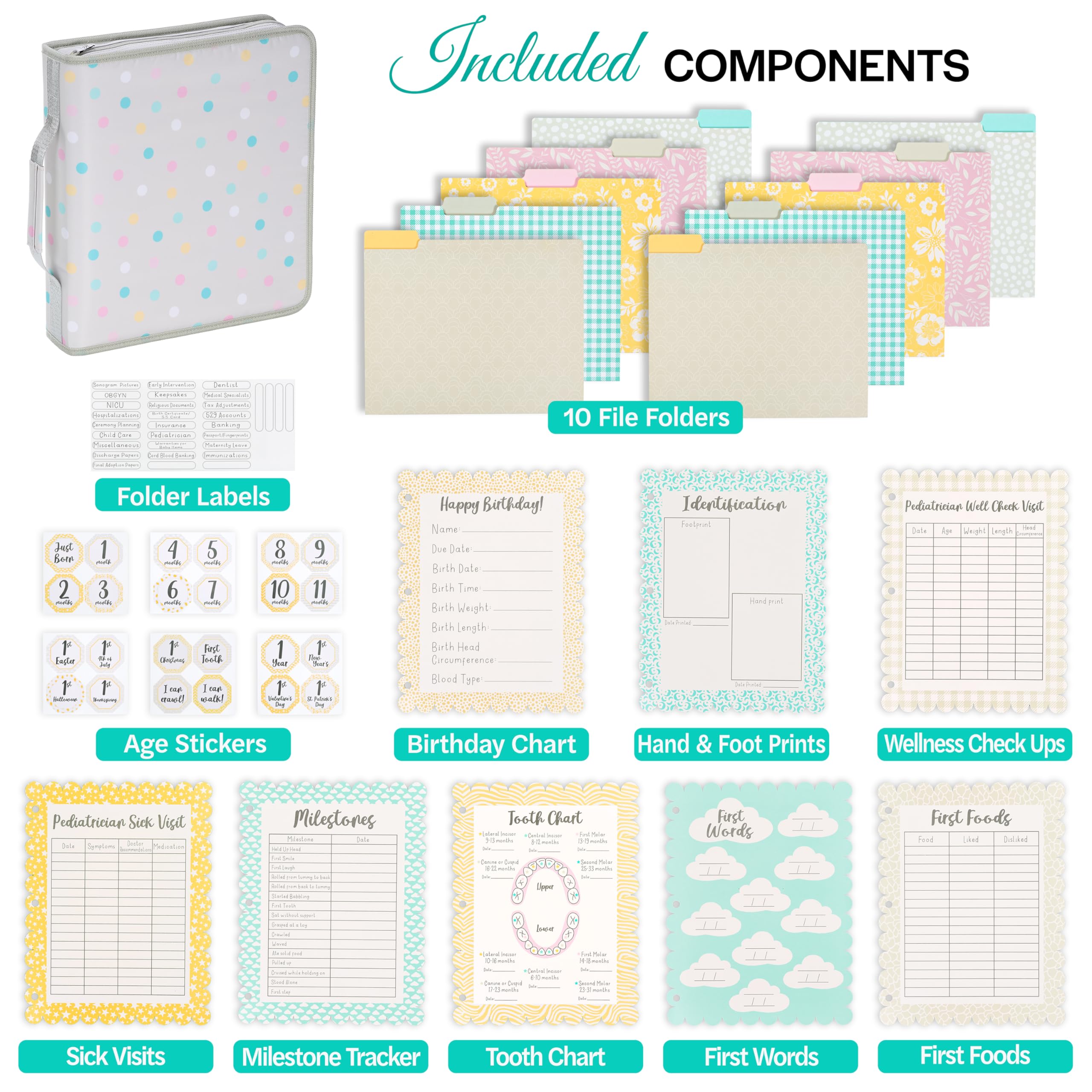 Smart Start Binders customizable zipper closure protects keepsakes and documents from dust.