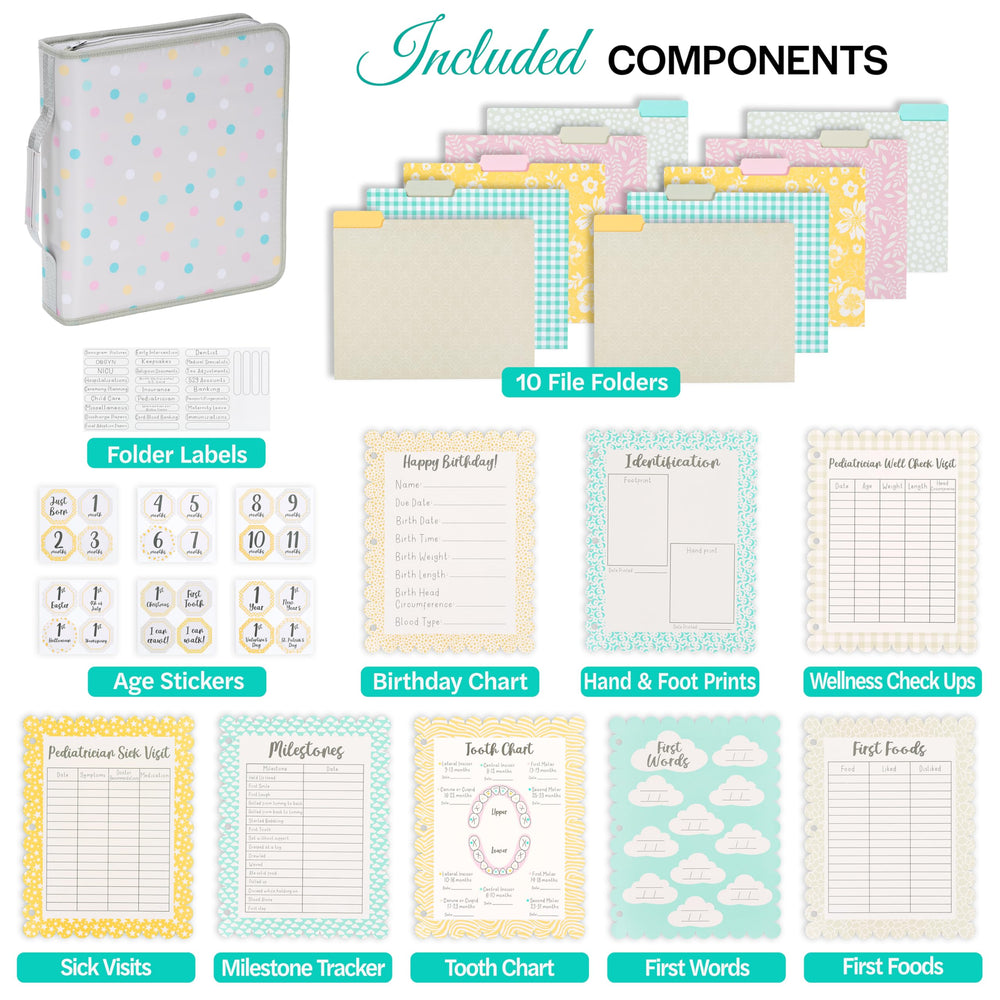 Smart Start Binders customizable zipper closure protects keepsakes and documents from dust.