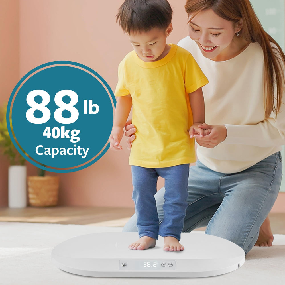 Smart Weigh scale showing pink and blue covers for easy hygiene changes