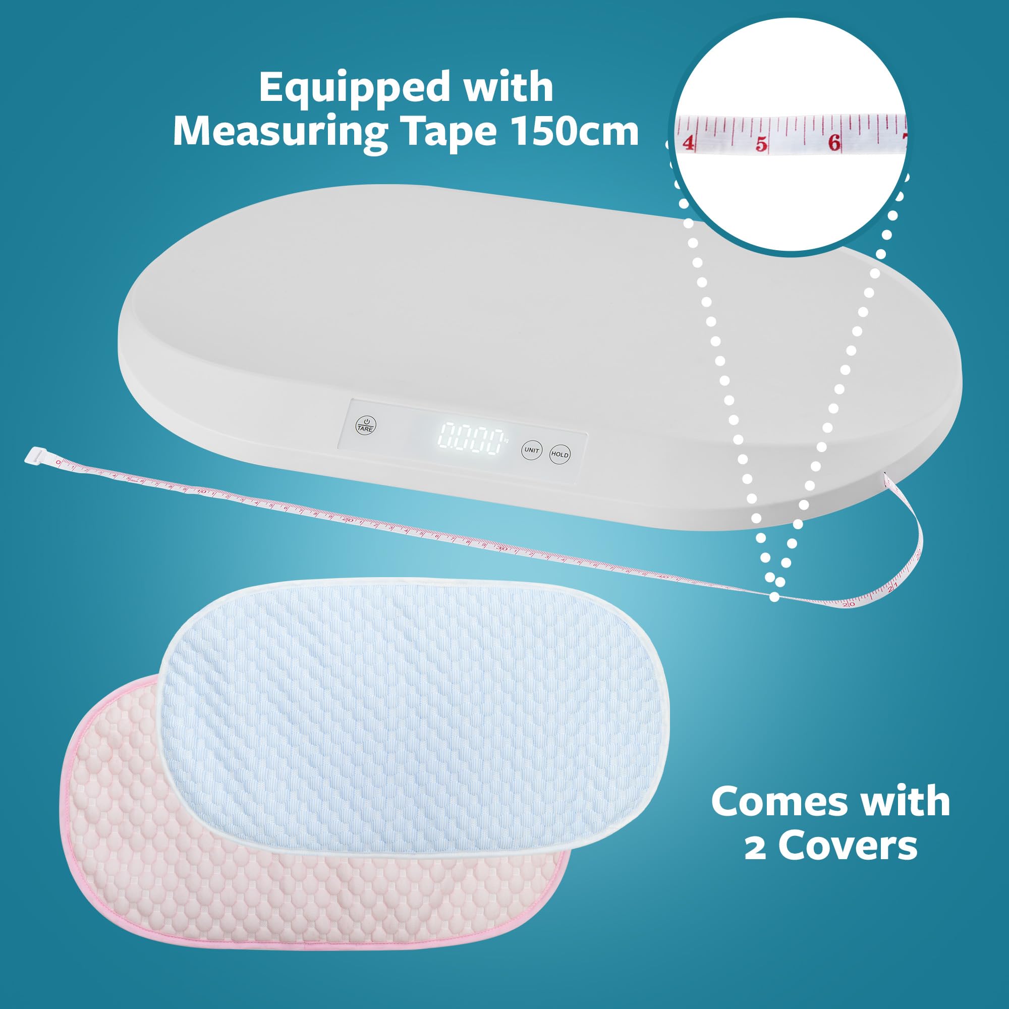 Smart Weigh Baby & Pet Scale side view highlights compact storage