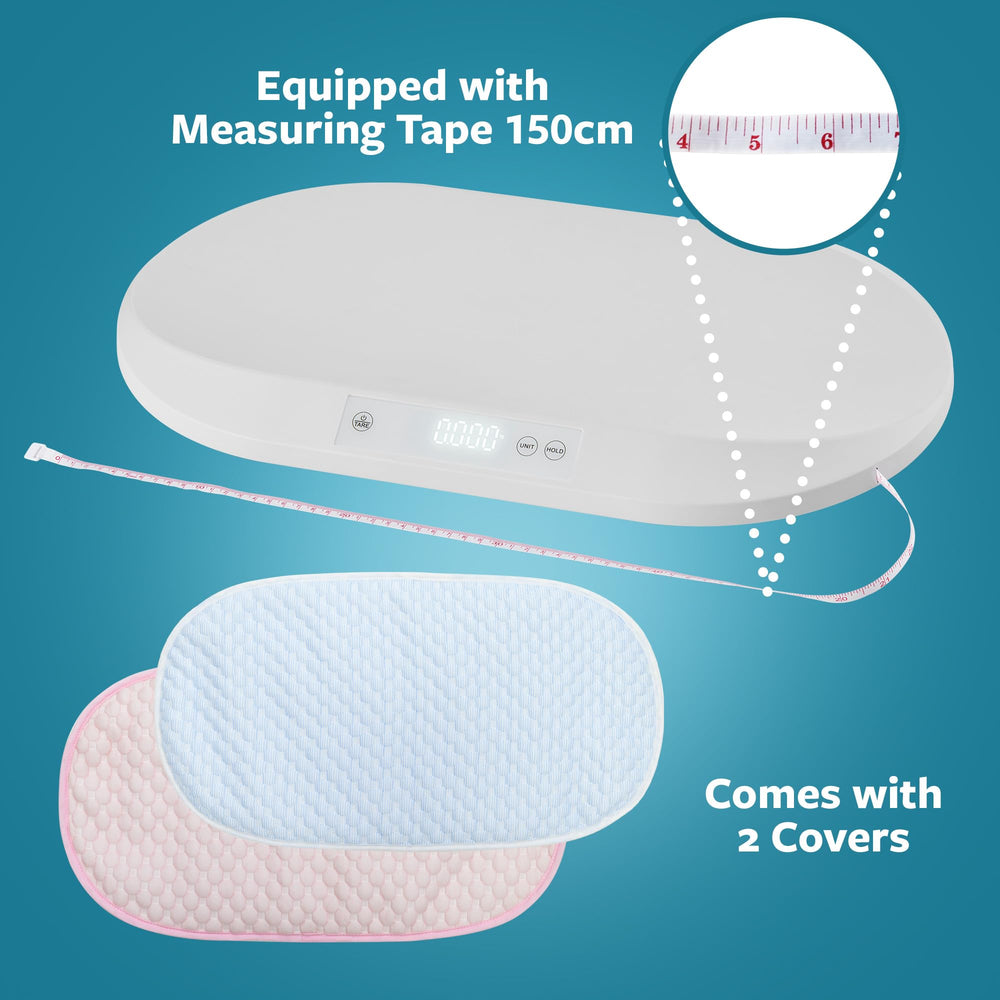 Smart Weigh Baby & Pet Scale side view highlights compact storage