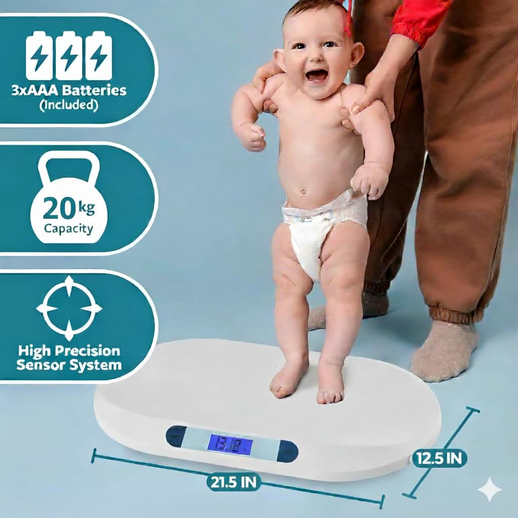 Smart Weigh infant scale doubles as cat-scale for multi-use convenience.