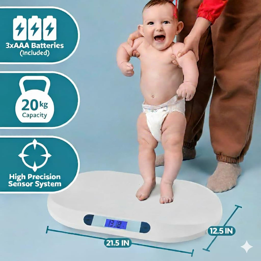 Smart Weigh infant scale doubles as cat-scale for multi-use convenience.
