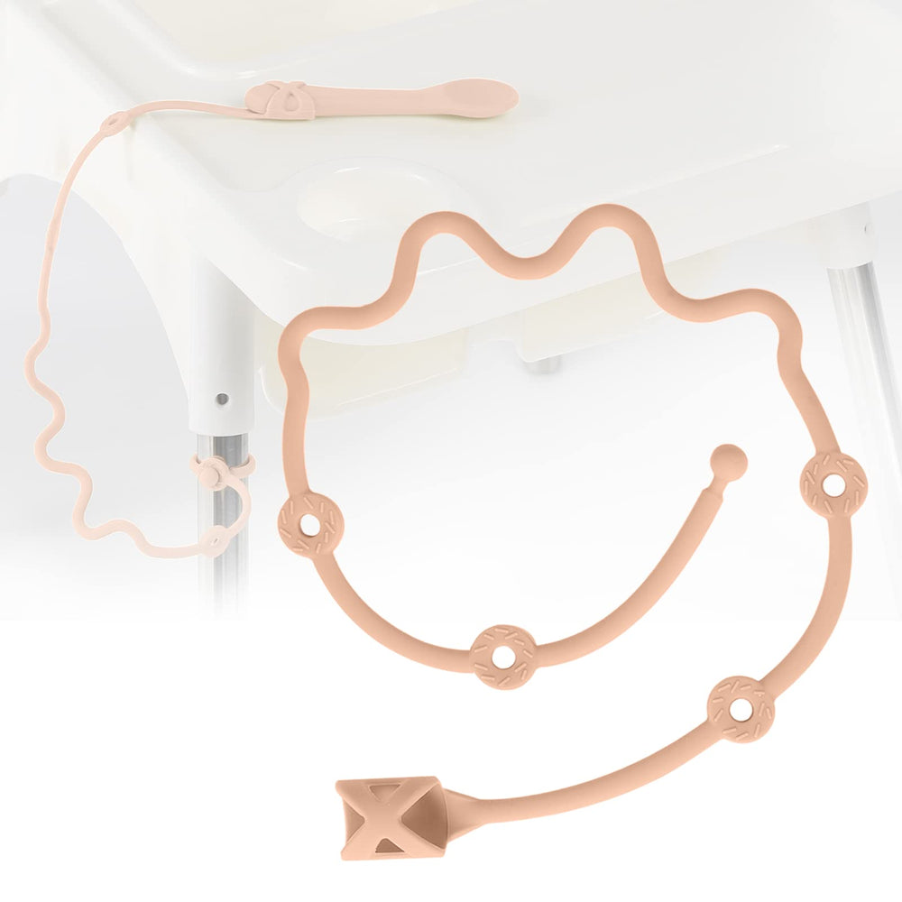 SMAutoLife baby spoons for self-feeding in apricot color with a sturdy grip.