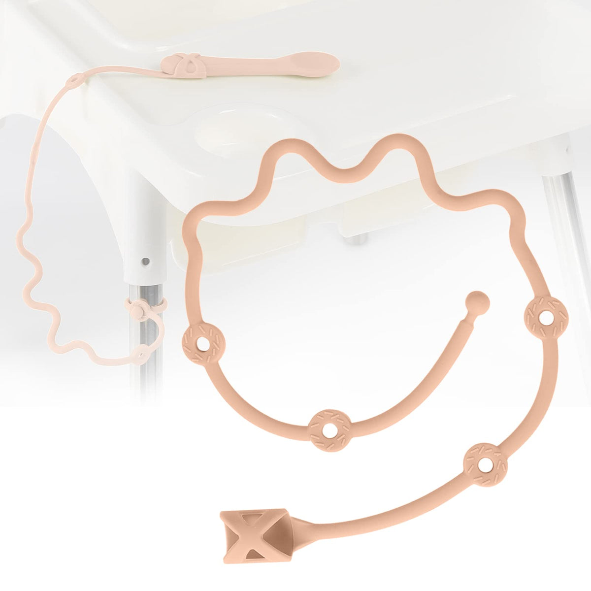 SMAutoLife baby spoons for self-feeding in apricot color with a sturdy grip.