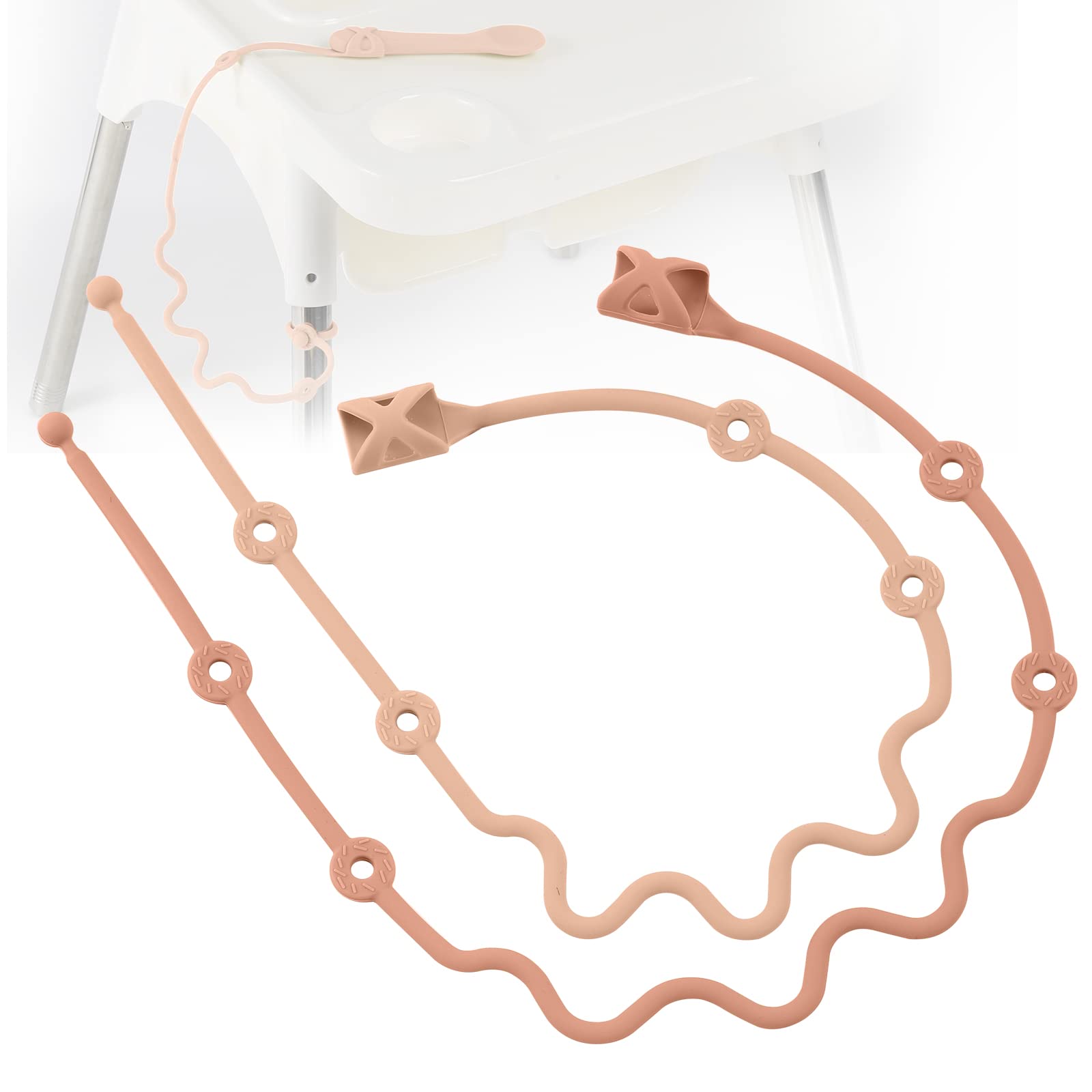 SMAutoLife toddler utensils with holder strap prevents drops during meals.