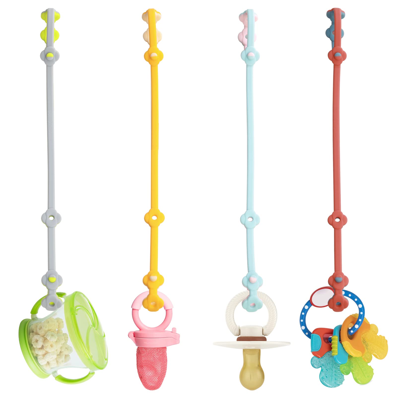 SMAutoLife toy safety straps 4pk pack securely keeps toys within reach.