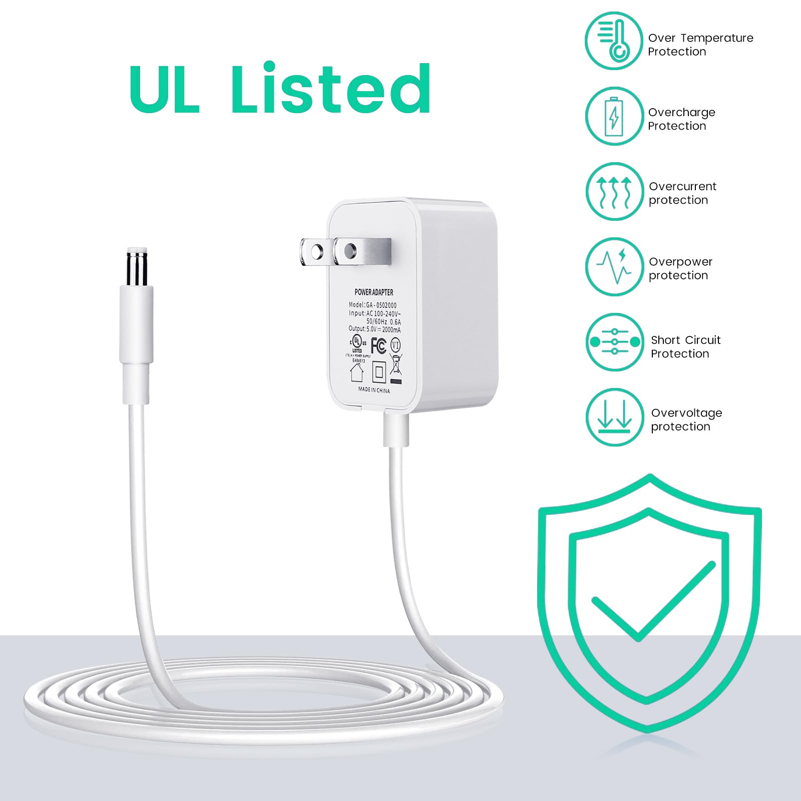 Smays wall plug adapter for Graco swings, safe power with wide-voltage input