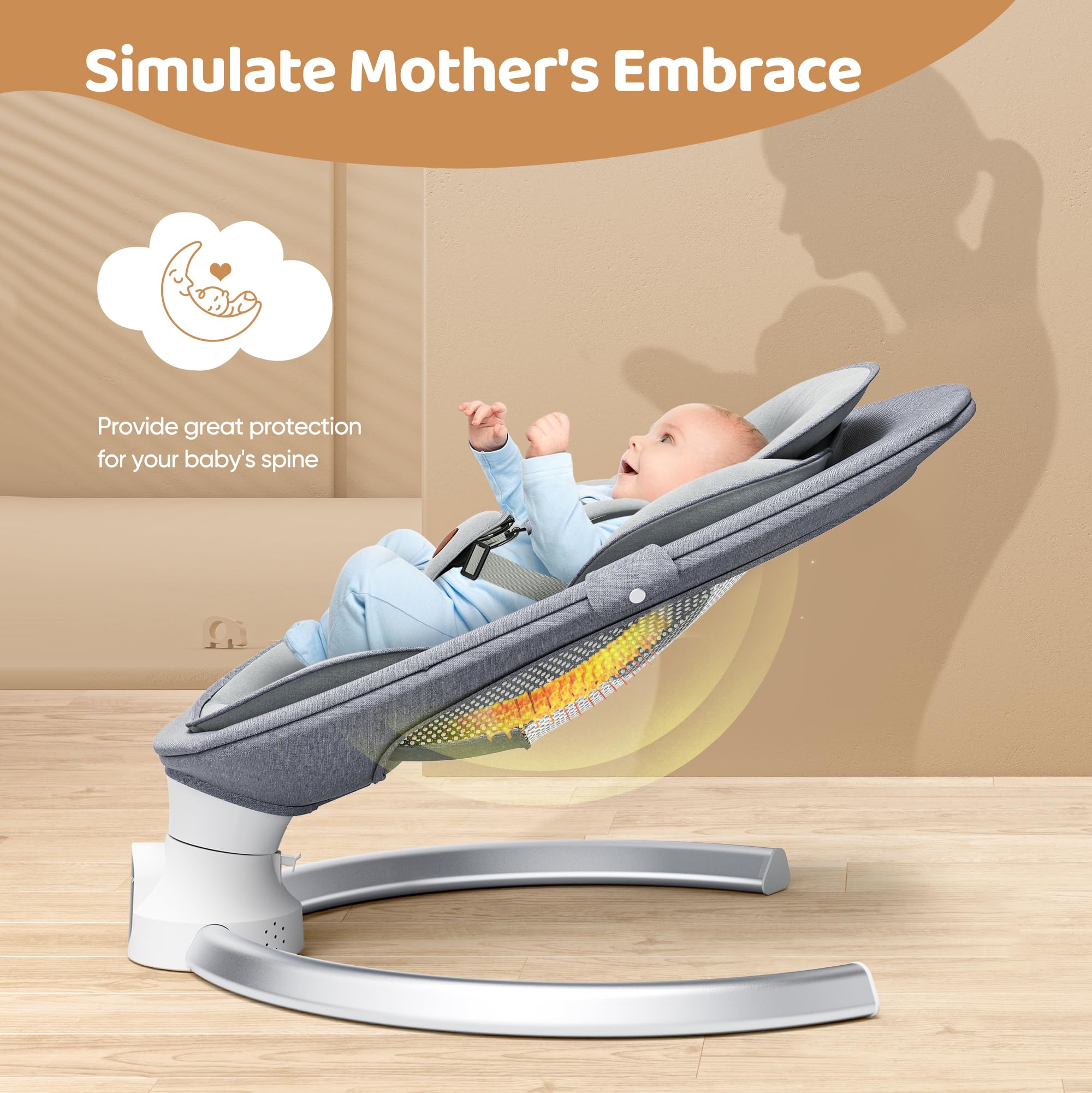 Smelluck baby swing aircraft aluminum frame looks sturdy