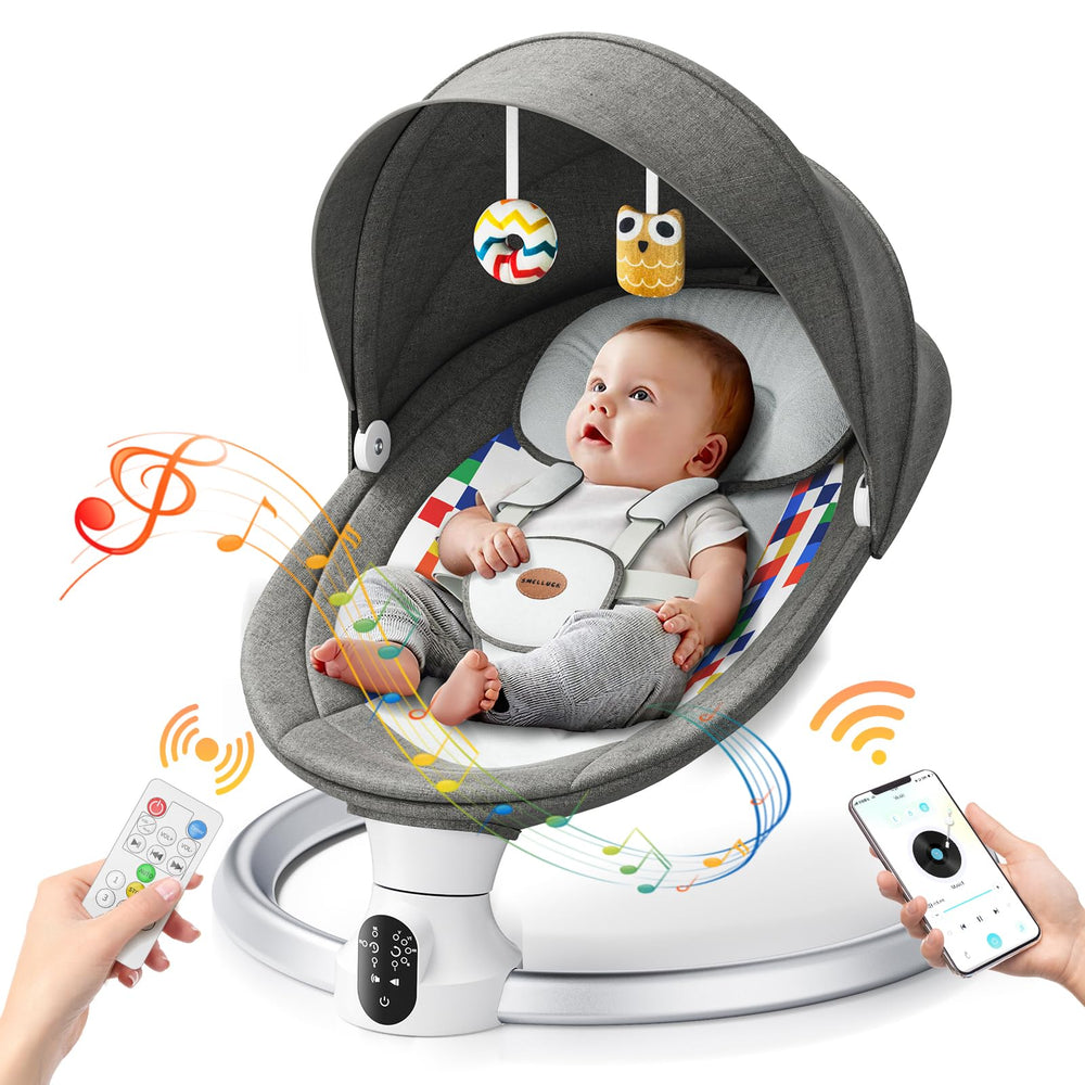Smelluck baby swing app control demonstrates convenient Bluetooth operation