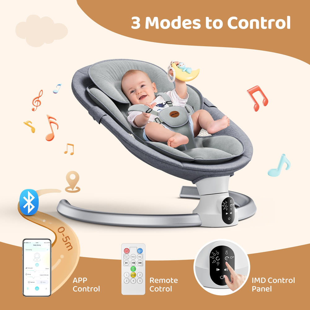 Smelluck baby swing five point harness for secure seating