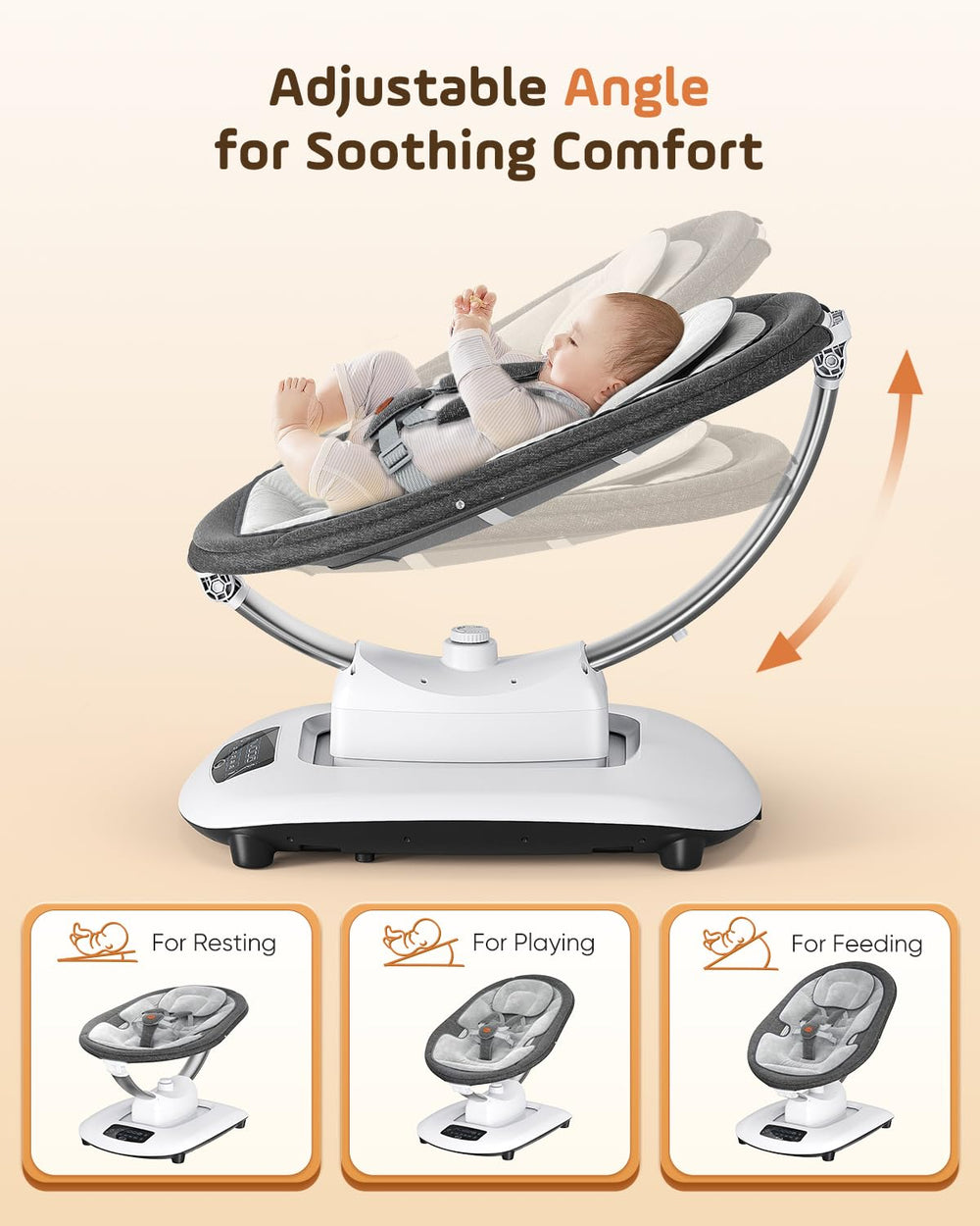Smelluck Baby Swing motion modes provide arc and circular soothing.