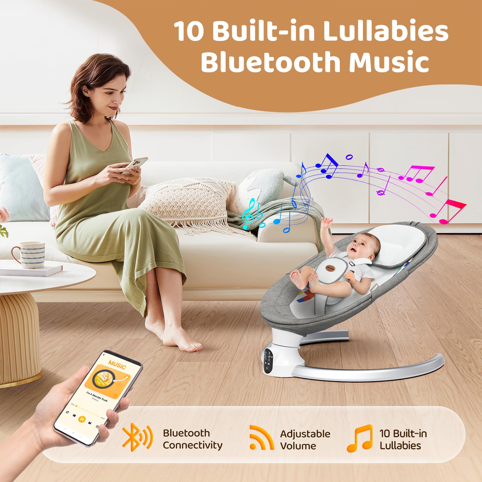 Smelluck baby swing remote control for easy soothing on the go
