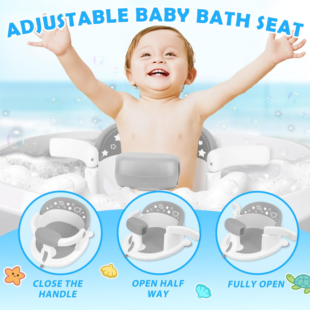 SMGZG bath seat water-flow design ensures thorough rinsing around the baby