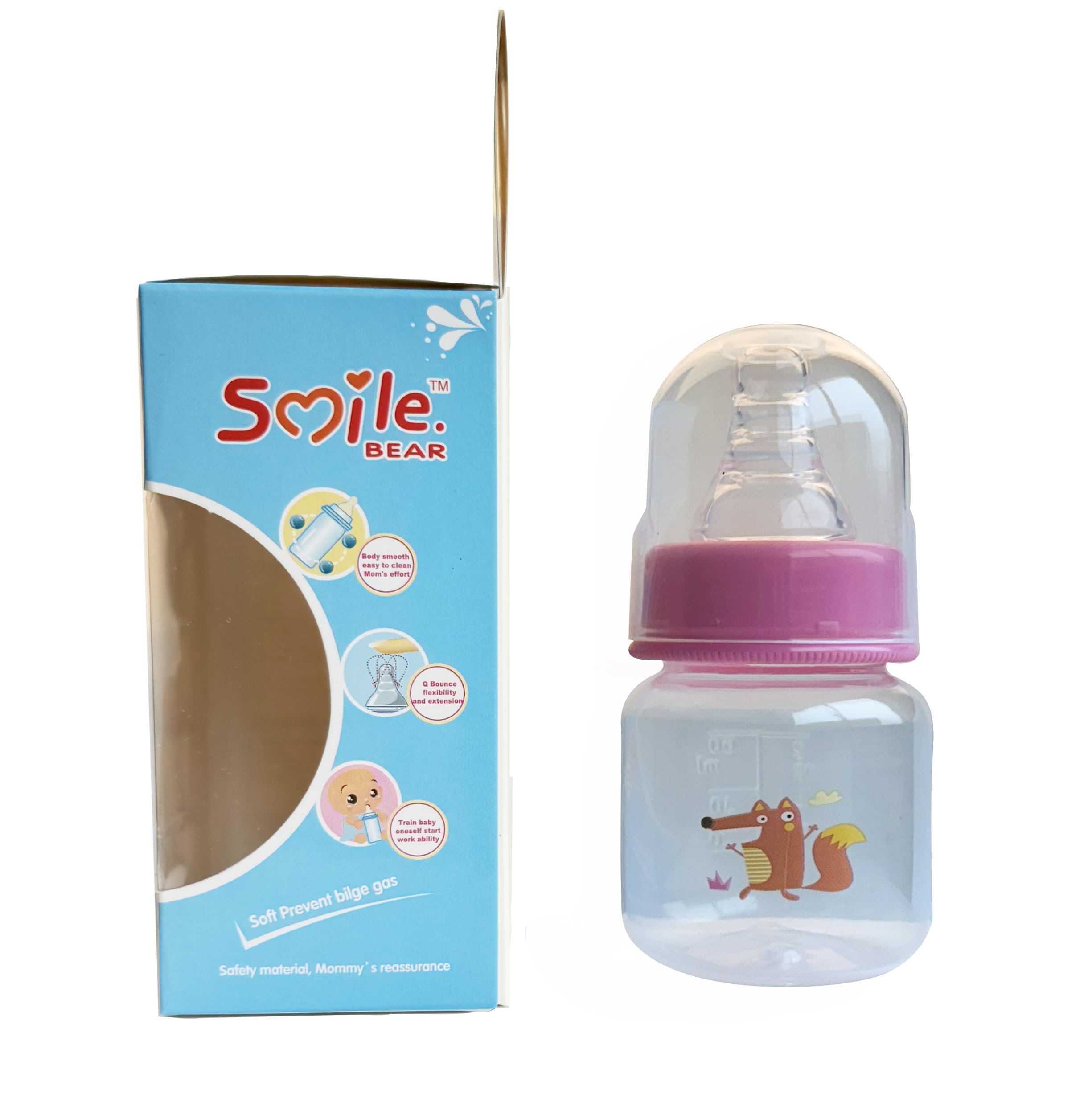 Smile Bear breastlike nipple promotes natural latch for easier breast-to-bottle transitions.