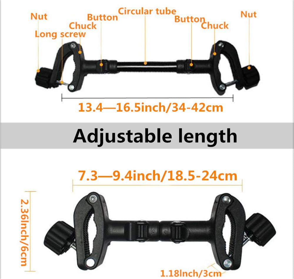 Smile Saki twin stroller connector front view demonstrating synchronized steering for two strollers.
