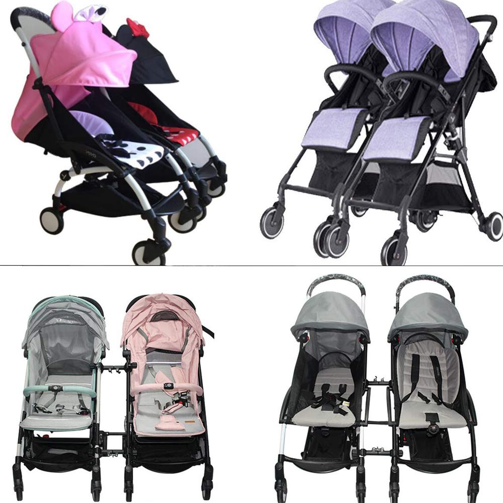 Smile Saki twin stroller connector in theme park use enabling family travel with two strollers.