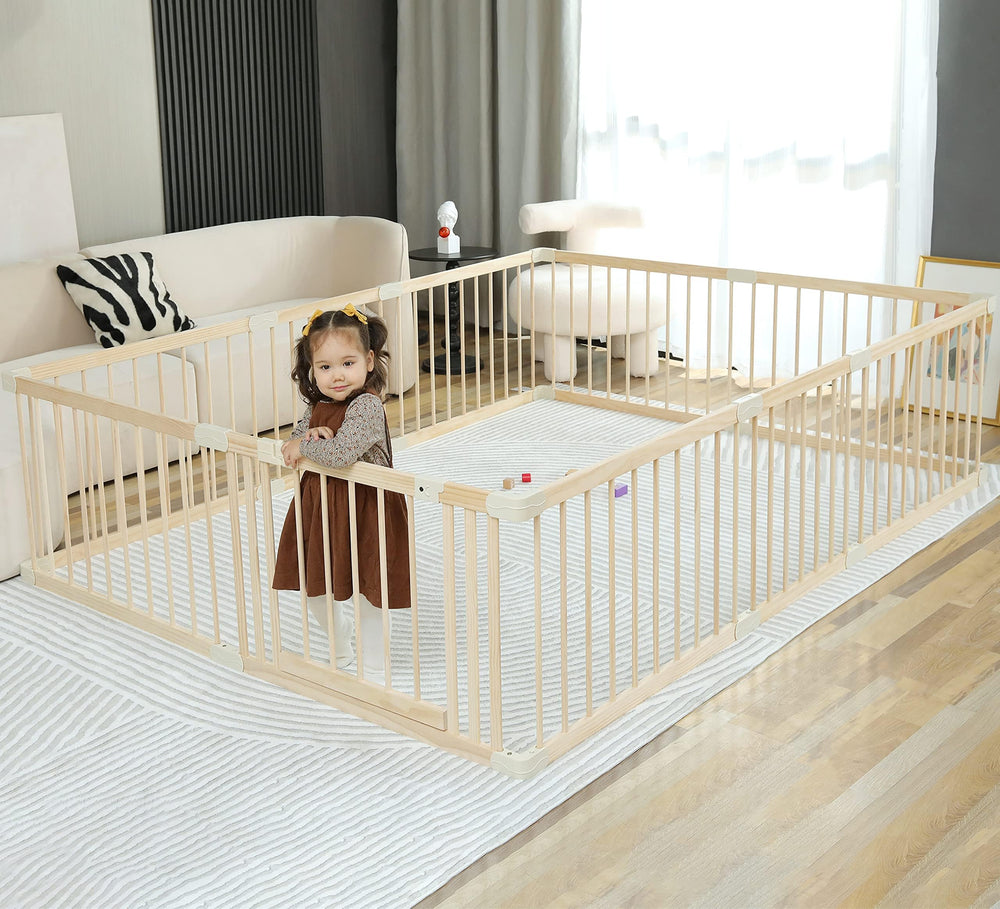 Smilebaby baby playpen inside view demonstrates open sightlines.