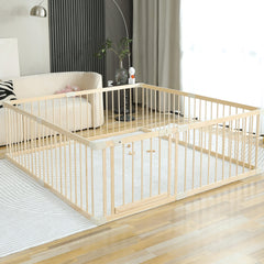 Smilebaby Conababy side view playpen highlights open slat spacing for supervision