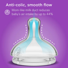 Smilo nipple supports relaxed baby latch during feeding.
