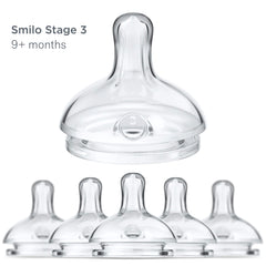 Smilo Stage 3 fast-flow nipple for babies 9 months and older.