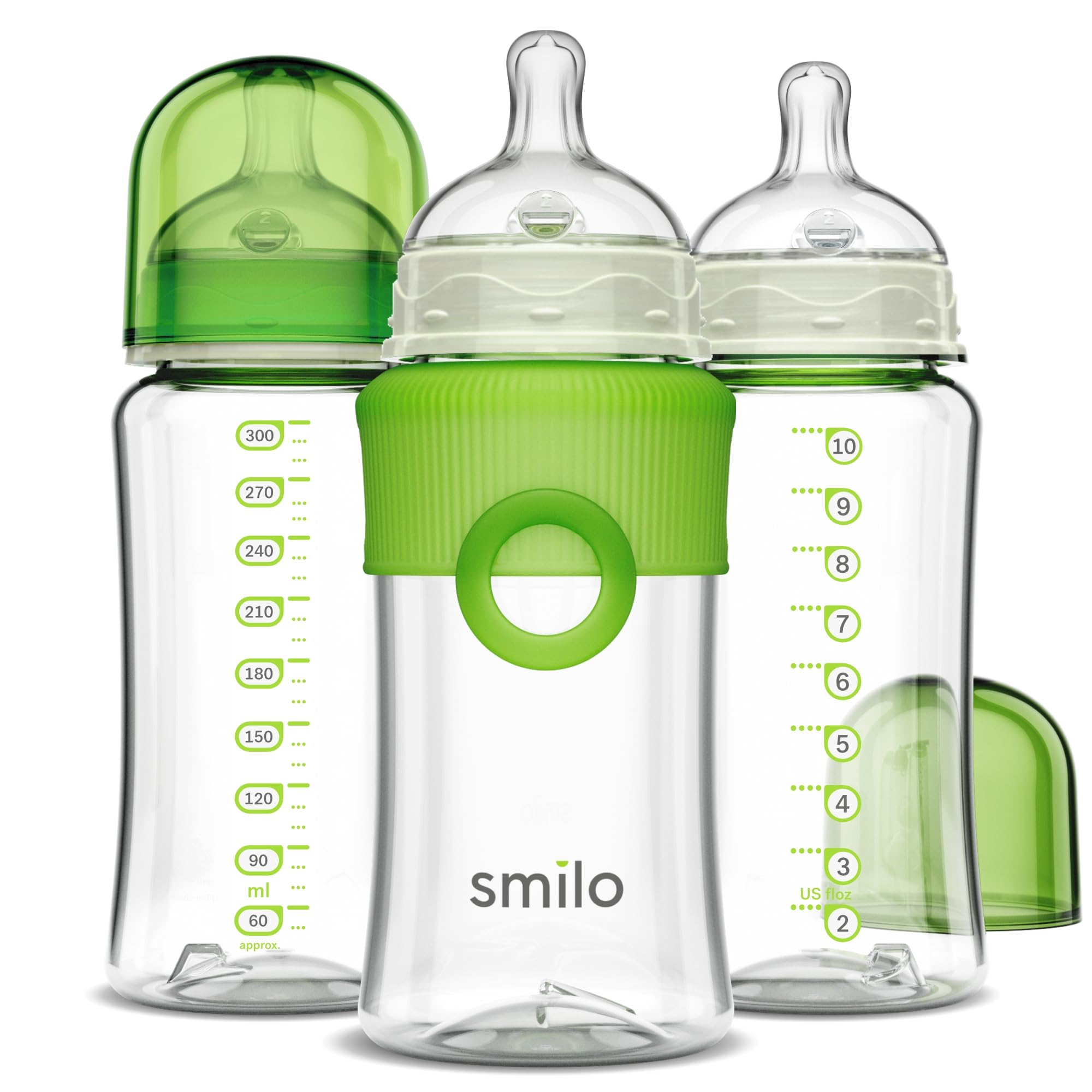 Smilo baby bottle with anti-colic vent shows reduced gas for comfortable feeds