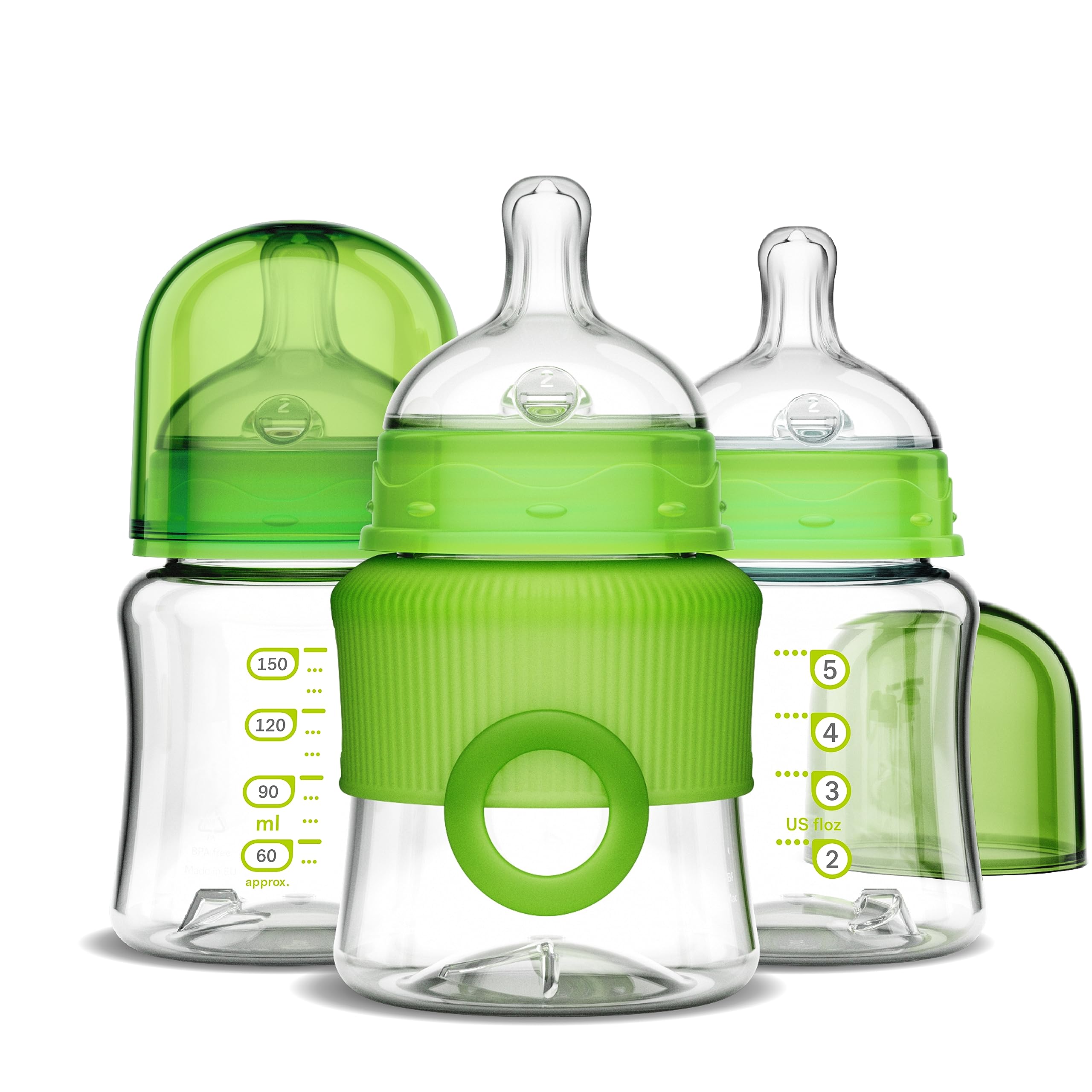 Smilo baby bottle with stage-0 nipple anti-colic vent for calmer feeds