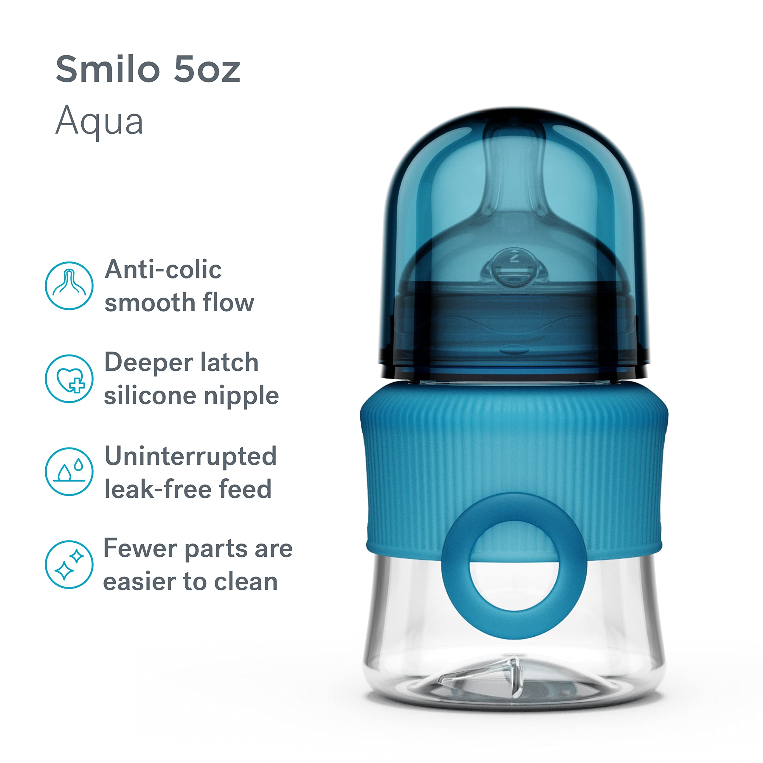 Smilo vent system close-up showing anti-colic design helps reduce air.