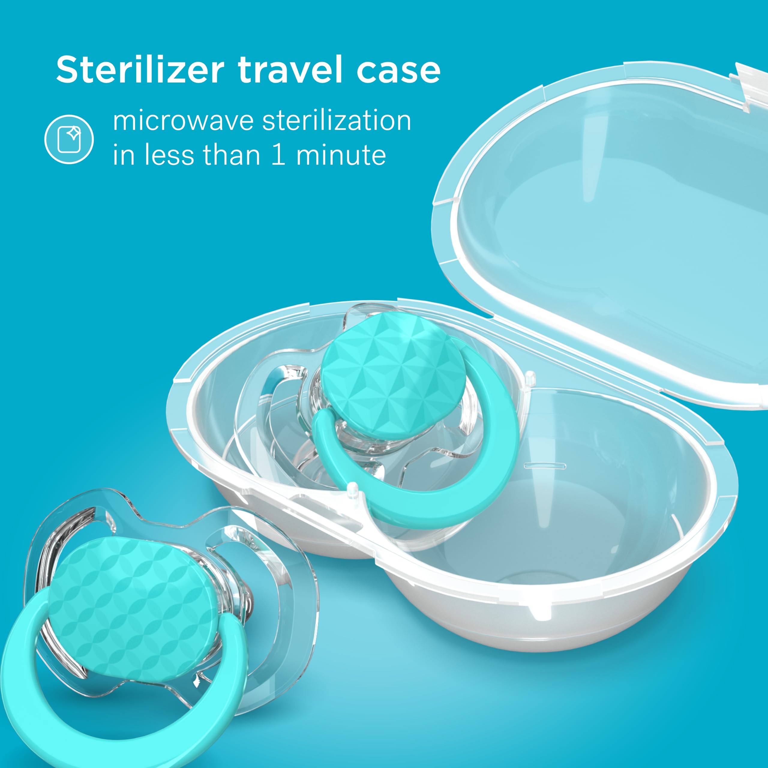 Smilo pacifier microwave sterilization feature for quick cleaning