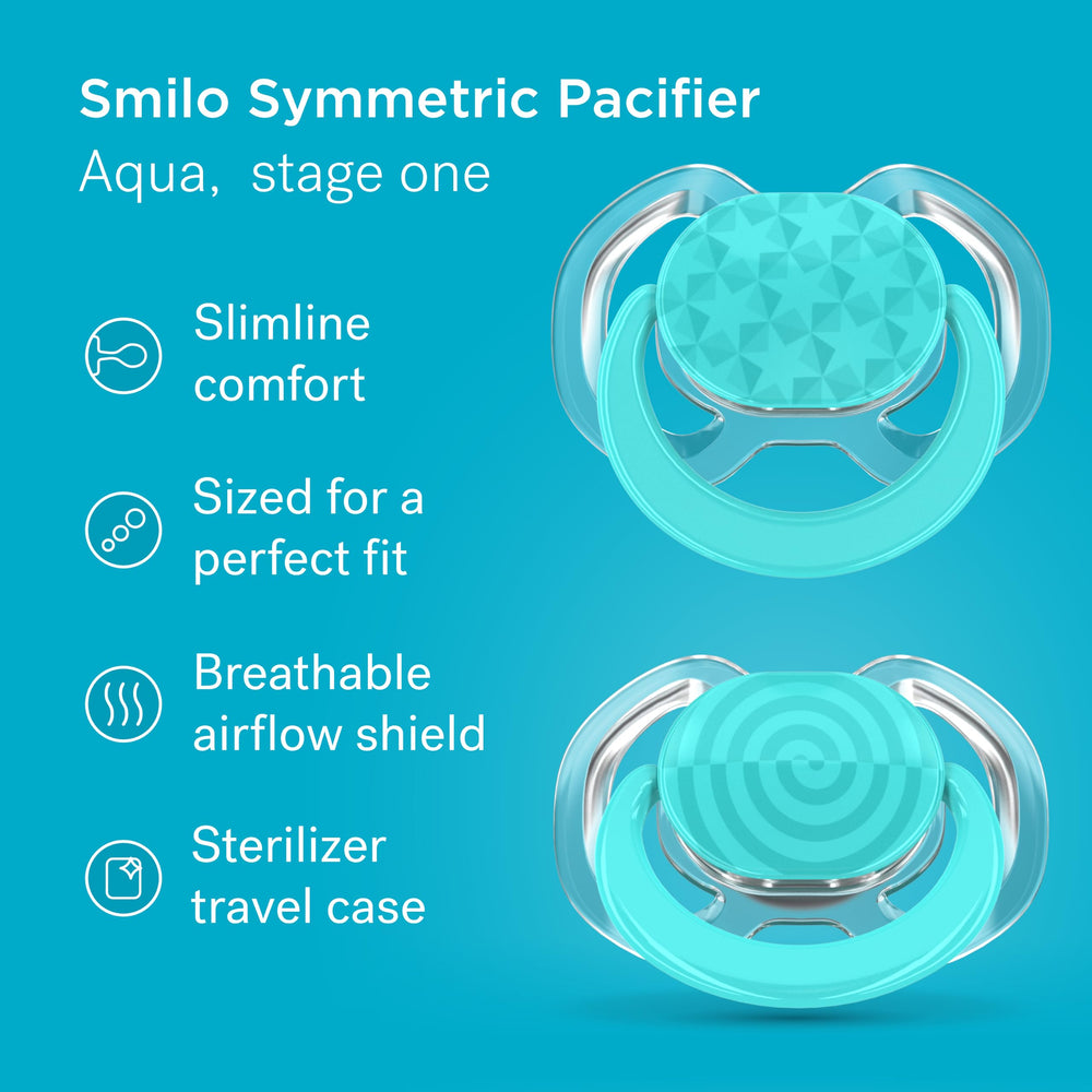 Smilo slimline nipple close-up highlighting slender design for natural jaw position