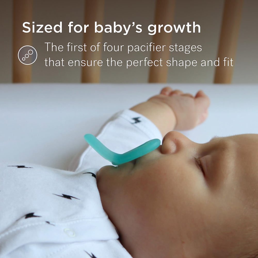 Smilo newborn pacifier one-piece design for safe cleaning and durability.