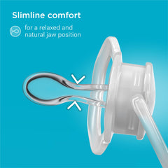 Smilo orange pack of 3 pacifiers shown as a gift-ready newborn set