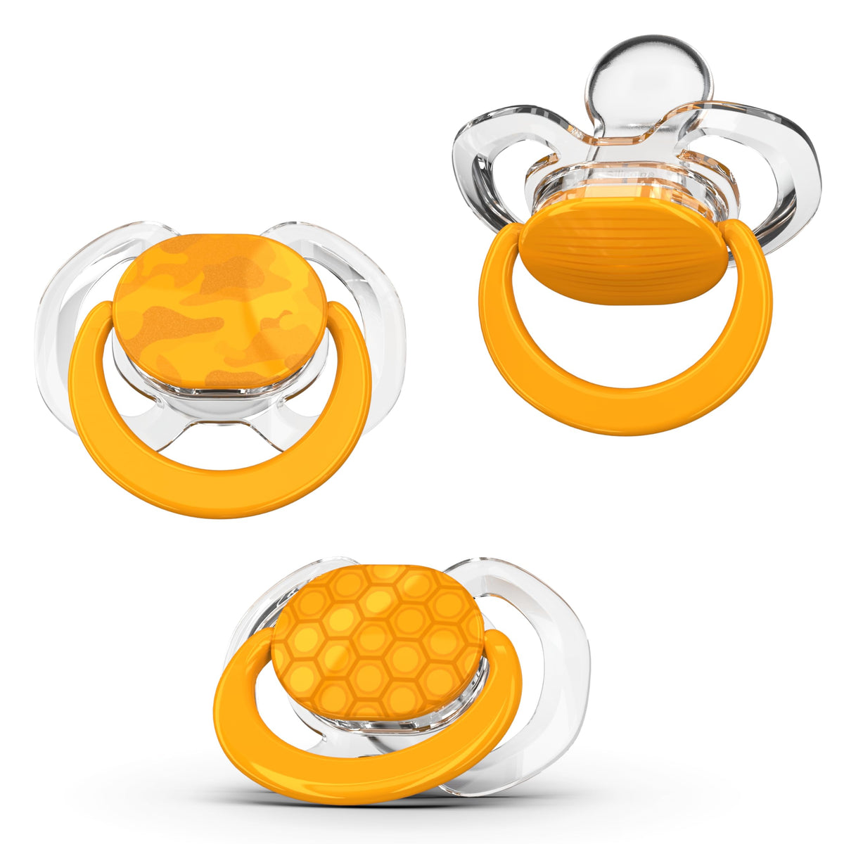 Smilo pacifier orthodontic design supports soothing and potential dental development.