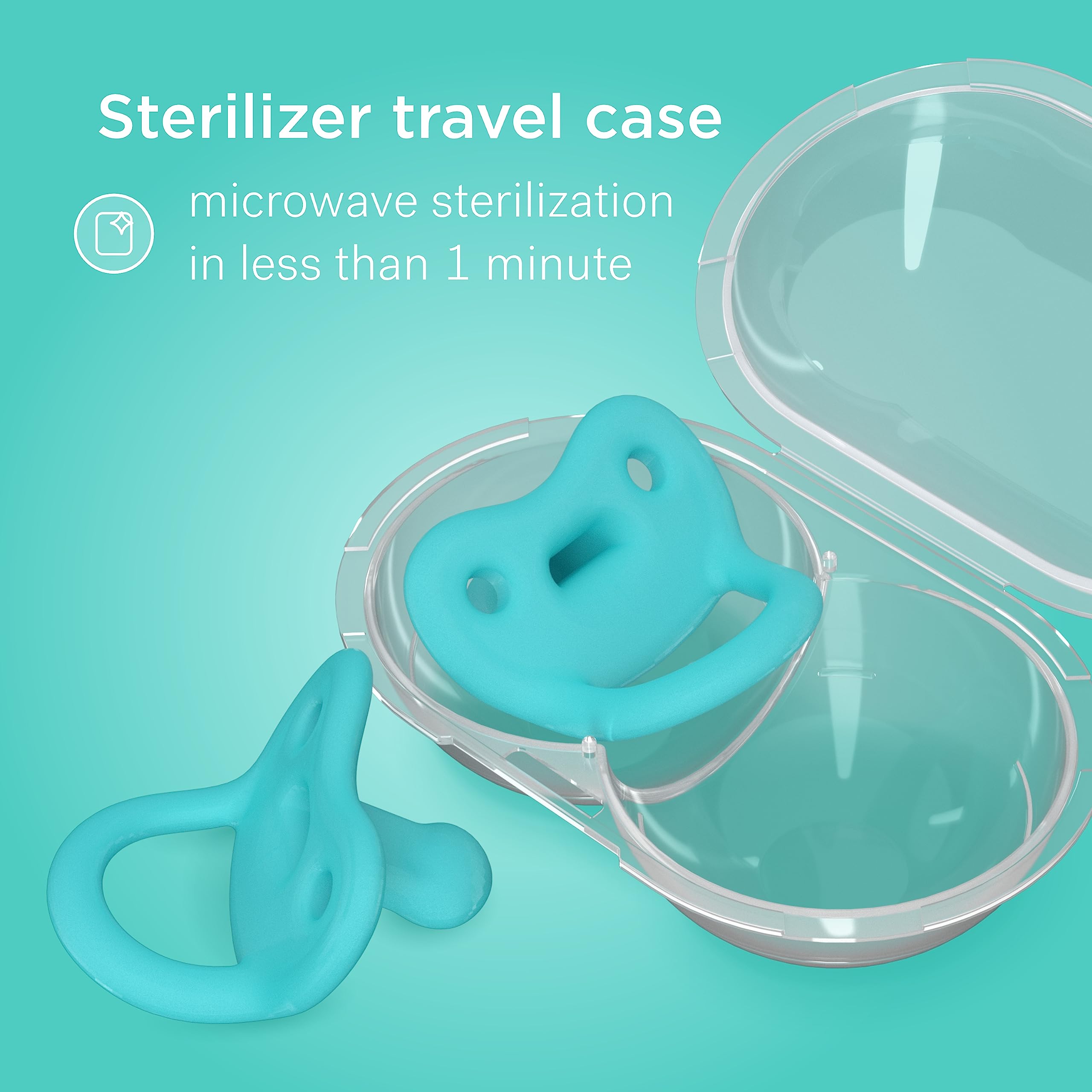 Smilo palate-support pacifier provides a comfortable fit during soothing.