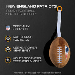 Smilo Patriots plush football pacifier holder soft fabric ideal for safe cuddles.